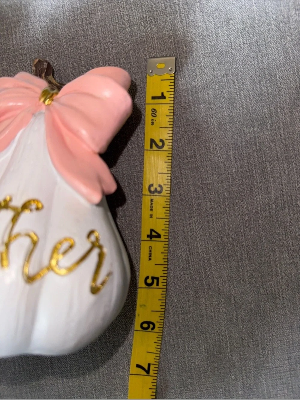 White Decorative Pumpkins with Pink Bows - Thankful & Gather